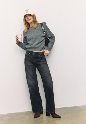 Pull en maille à épaules rembourrées