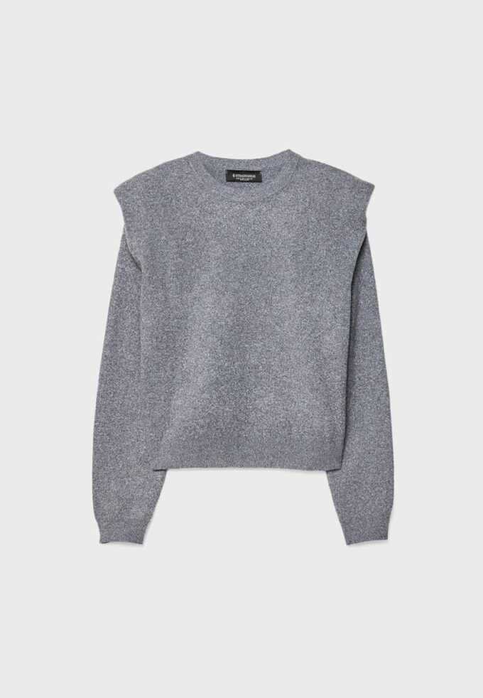 Pull en maille à épaules rembourrées