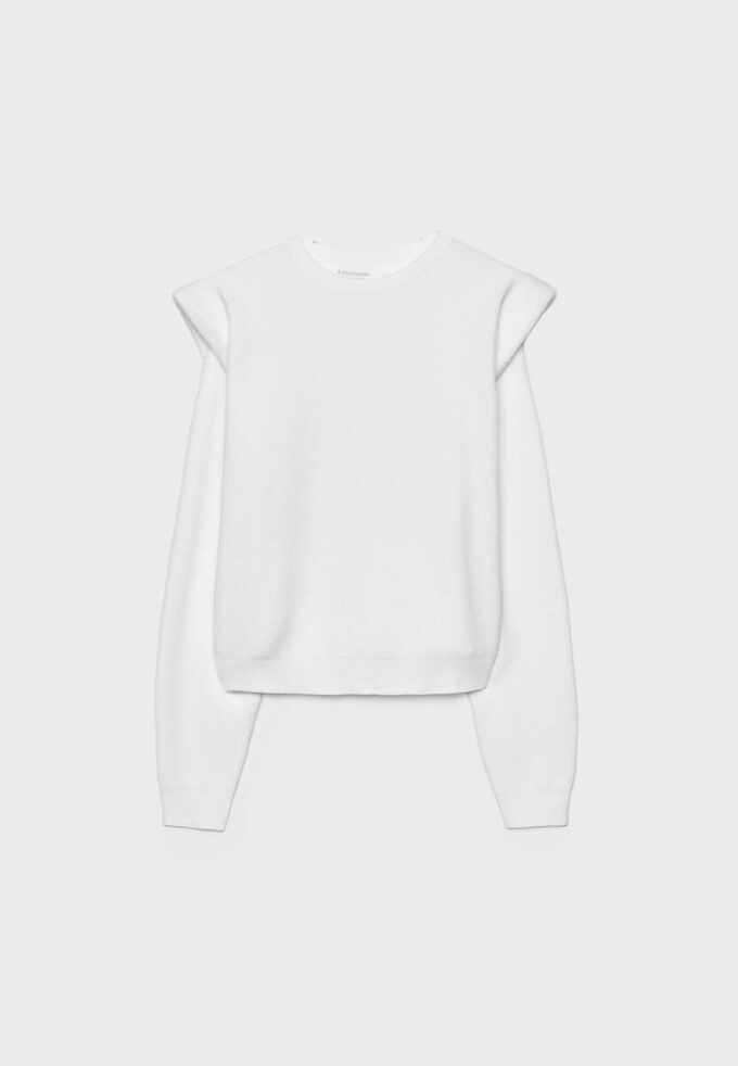 Pull en maille à épaules rembourrées