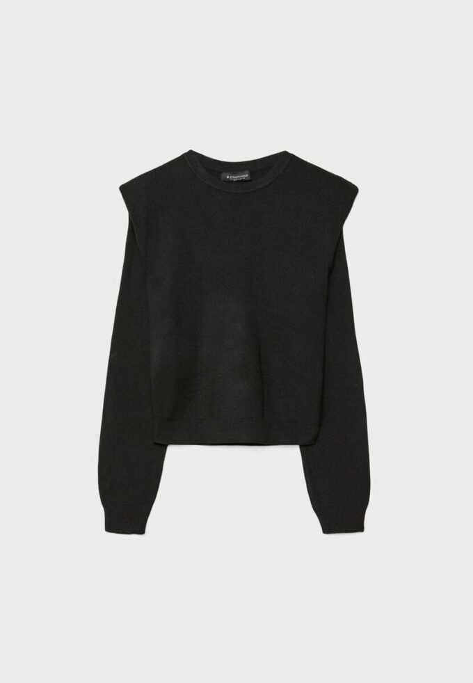 Pull en maille à épaules rembourrées