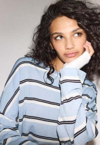 Pull rayé en maille fine Pull rayé en maille fine