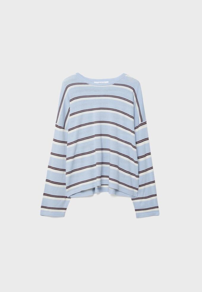 Pull rayé en maille fine