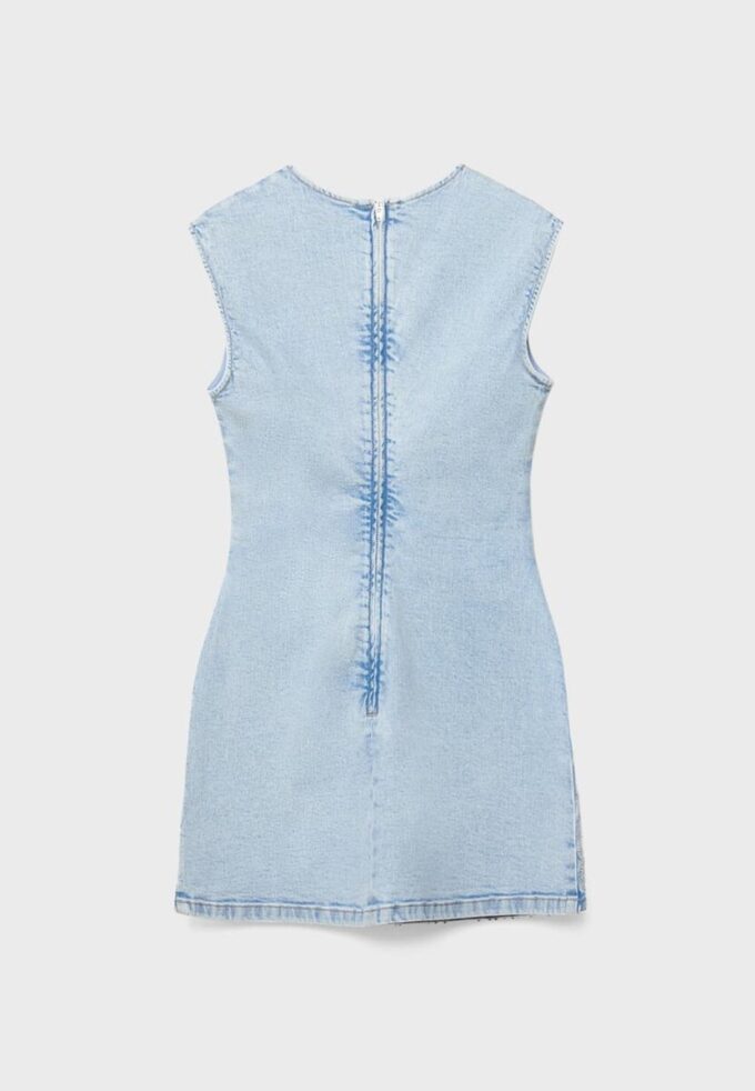 Robe courte en denim à strass Robe courte en denim à strass