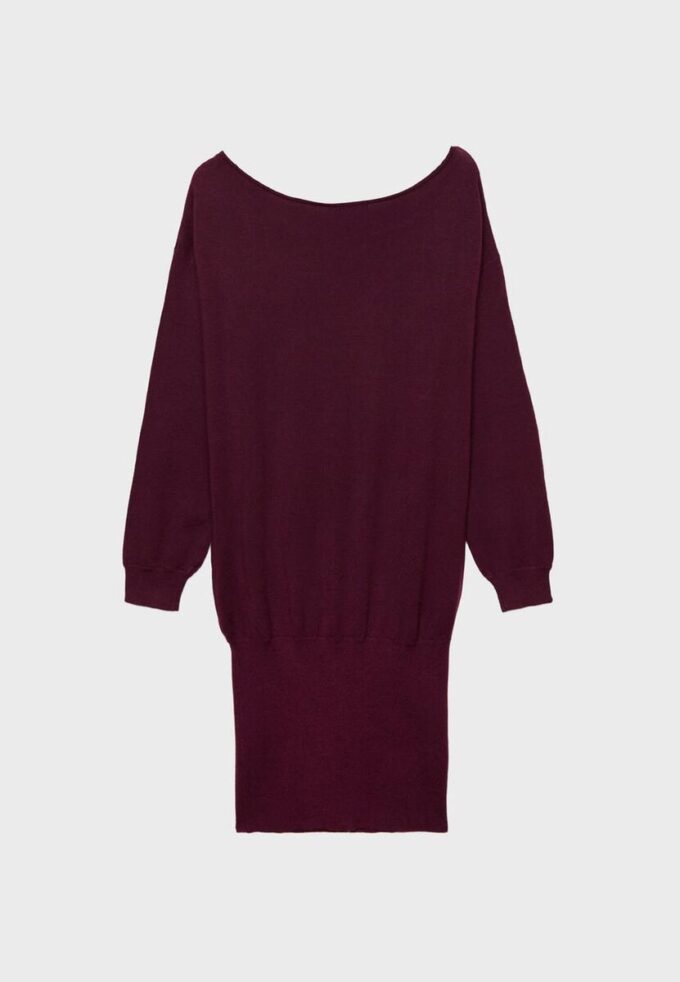 Robe courte en maille à col bateau Robe courte en maille à col bateau