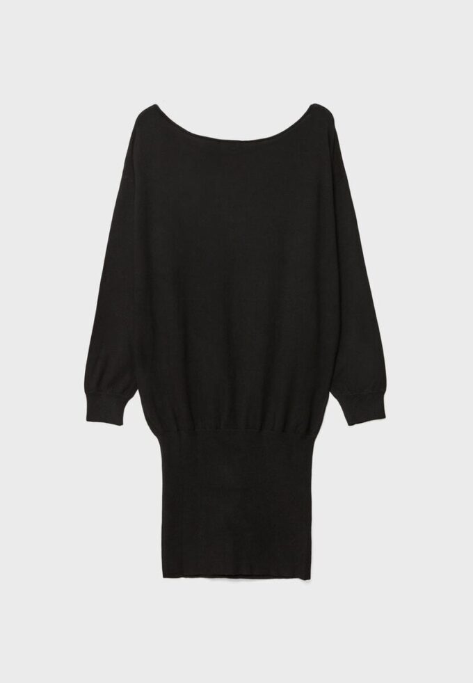 Robe courte en maille à col bateau Robe courte en maille à col bateau