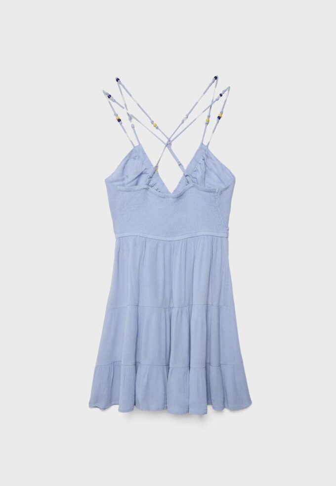 Robe courte à perles