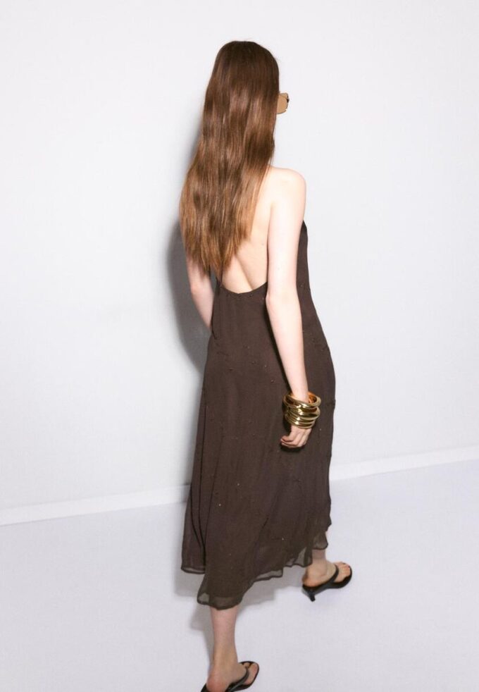 Robe longue dos nu brodée Robe longue dos nu brodée