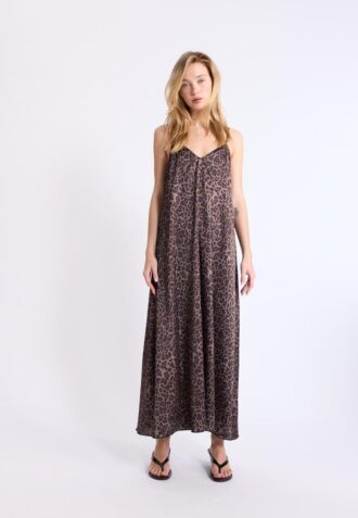 Robe longue fluide en satin