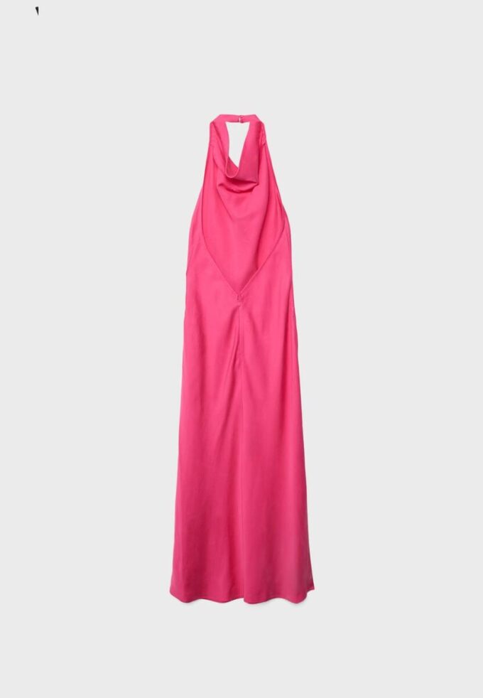 Robe mi-longue dos nu à col licou Robe mi-longue dos nu à col licou