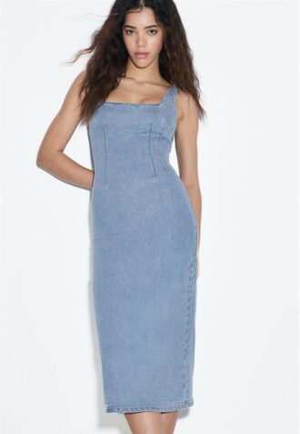 Robe midi en denim Robe midi en denim