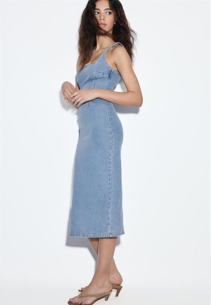 Robe midi en denim