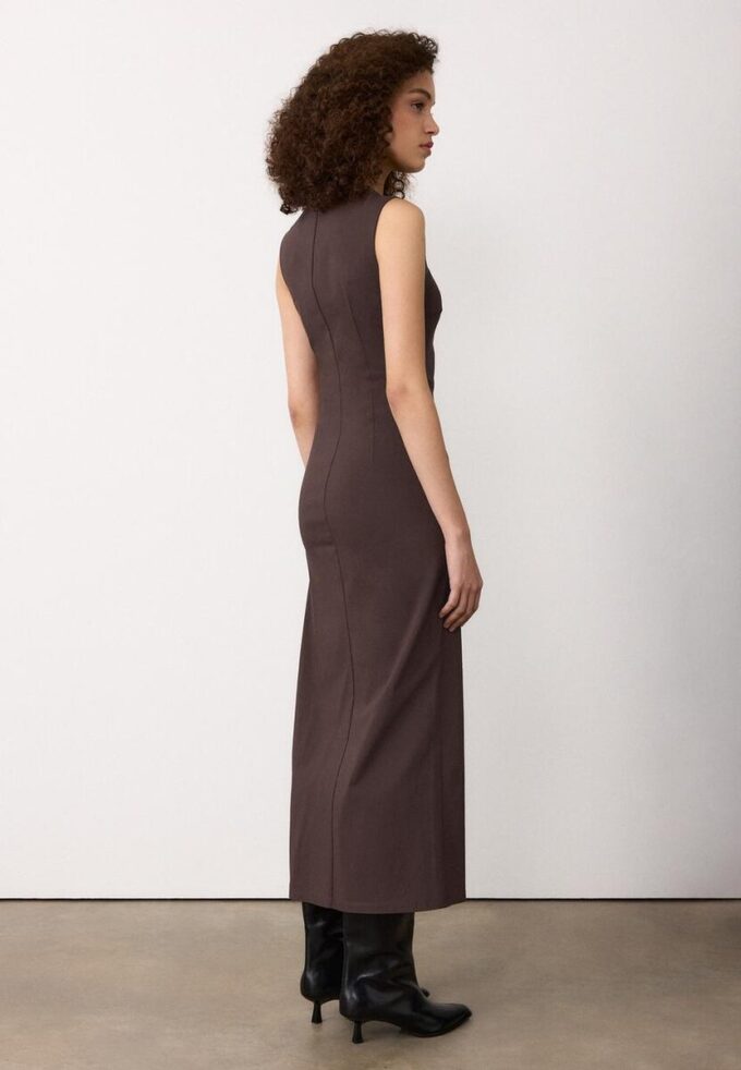 Robe midi sans manches en bengaline Robe midi sans manches en bengaline