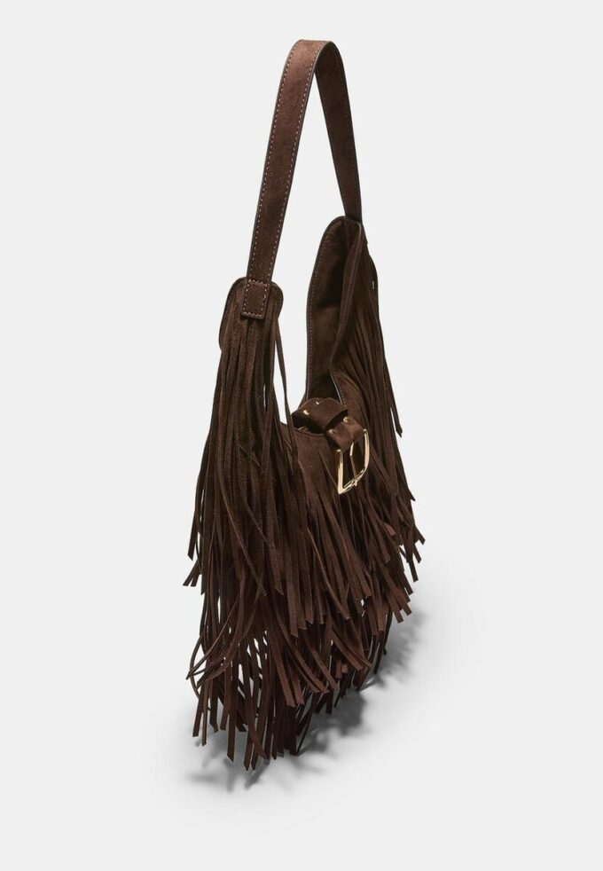 Sac à bandoulière avec franges et boucle
