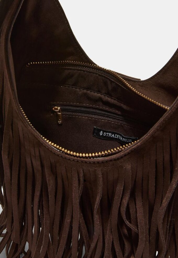 Sac à bandoulière avec franges et boucle