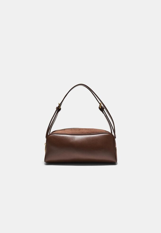 Sac à bandoulière contrasté à double poignée