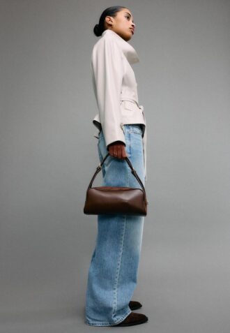 Sac à bandoulière contrasté à double poignée