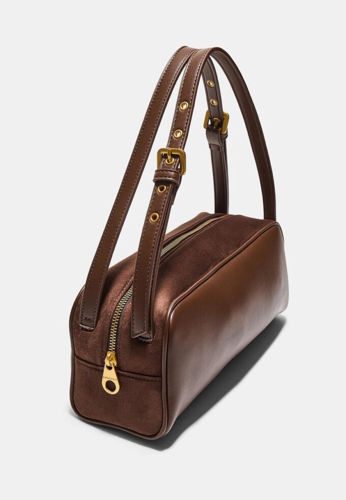 Sac à bandoulière contrasté à double poignée