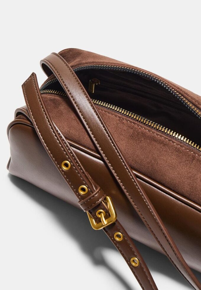 Sac à bandoulière contrasté à double poignée