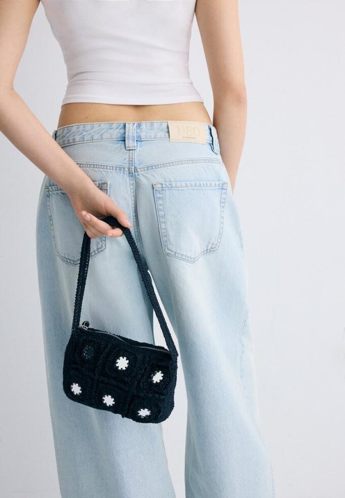 Sac à bandoulière en crochet avec miroirs Sac à bandoulière en crochet avec miroirs