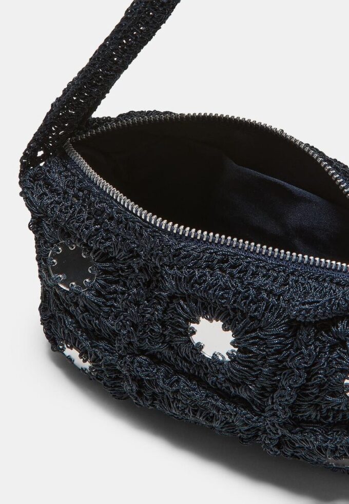 Sac à bandoulière en crochet avec miroirs Sac à bandoulière en crochet avec miroirs