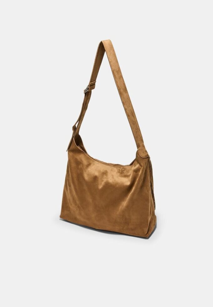 Sac à bandoulière en cuir doux avec franges