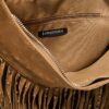 Sac à bandoulière en cuir doux avec franges