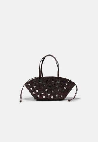 Sac à bandoulière en osier à paillettes