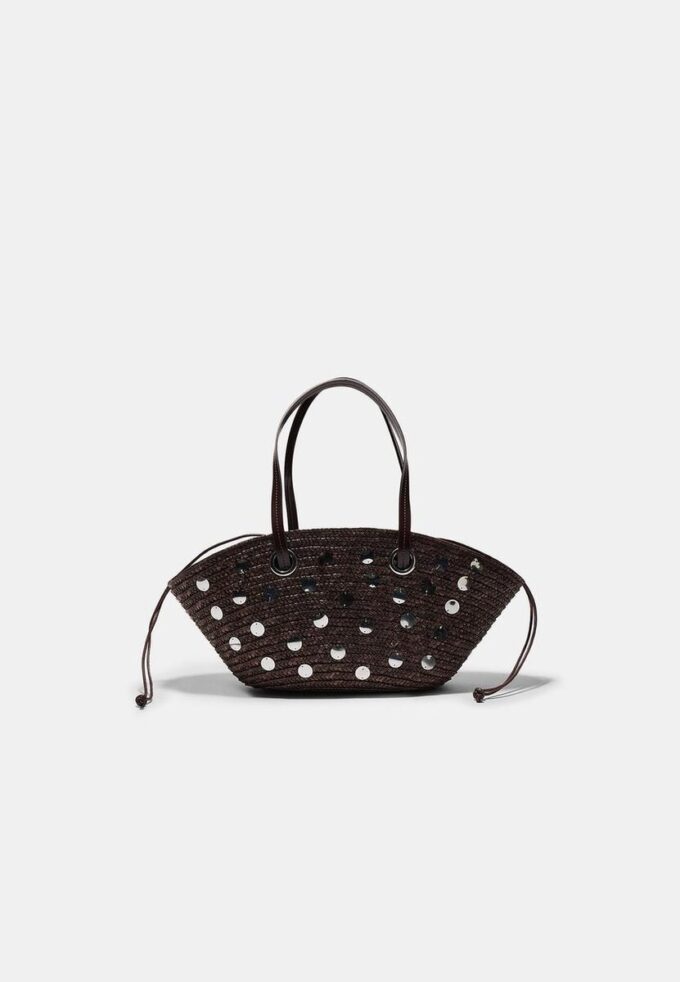 Sac à bandoulière en osier à paillettes