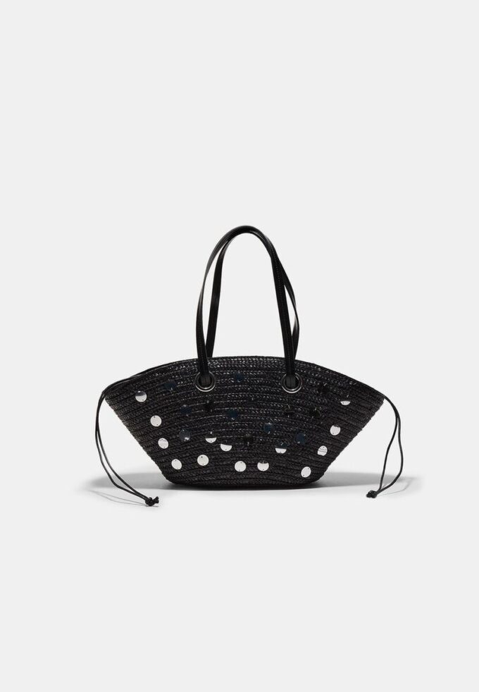 Sac à bandoulière en osier à paillettes