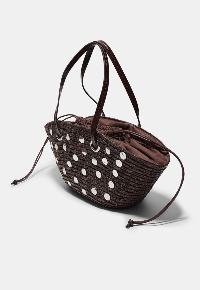 Sac à bandoulière en osier à paillettes