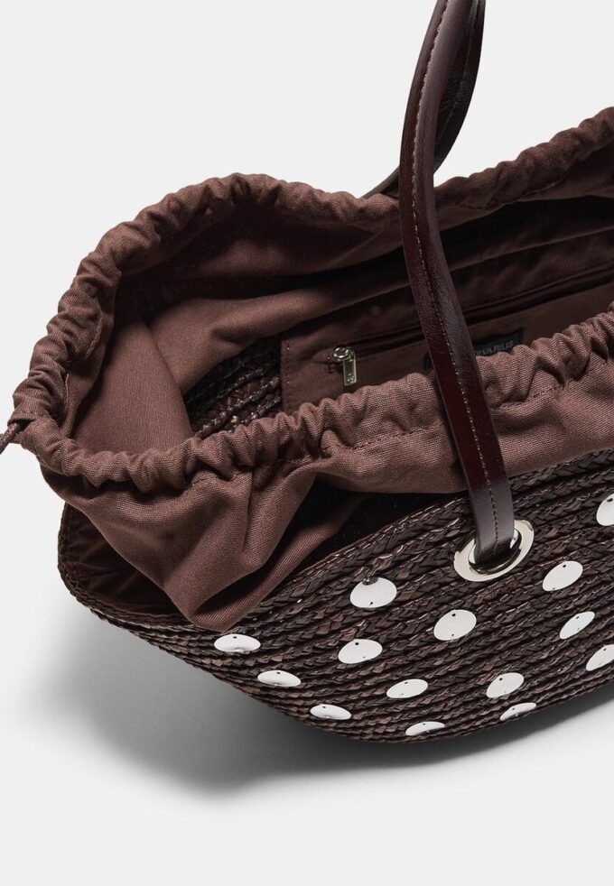 Sac à bandoulière en osier à paillettes