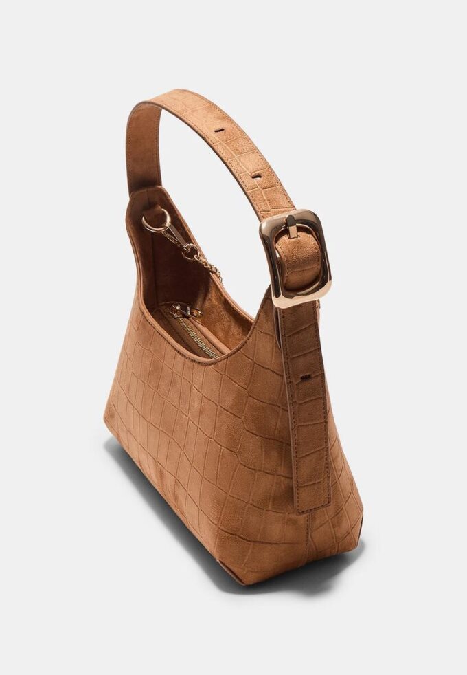 Sac à bandoulière en simili-suède avec détail de boucle