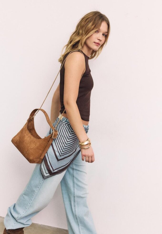 Sac à bandoulière en simili-suède avec détail de boucle