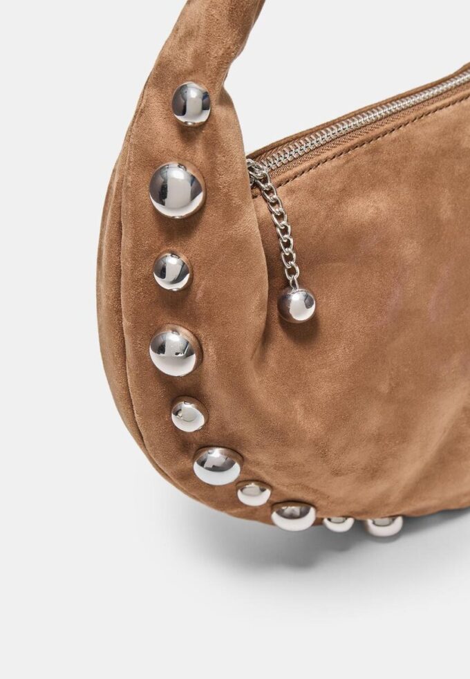 Sac à bandoulière en simili-suède clouté