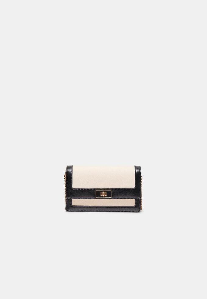 Sac à bandoulière en toile contrastée Sac à bandoulière en toile contrastée