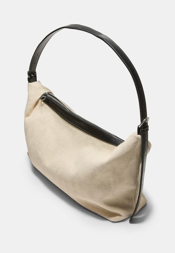 Sac à bandoulière en toile contrastée Sac à bandoulière en toile contrastée