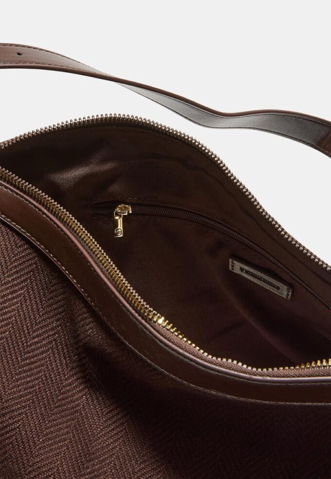 Sac à bandoulière en toile contrastée