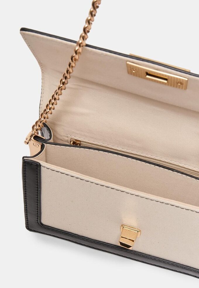 Sac à bandoulière en toile contrastée Sac à bandoulière en toile contrastée