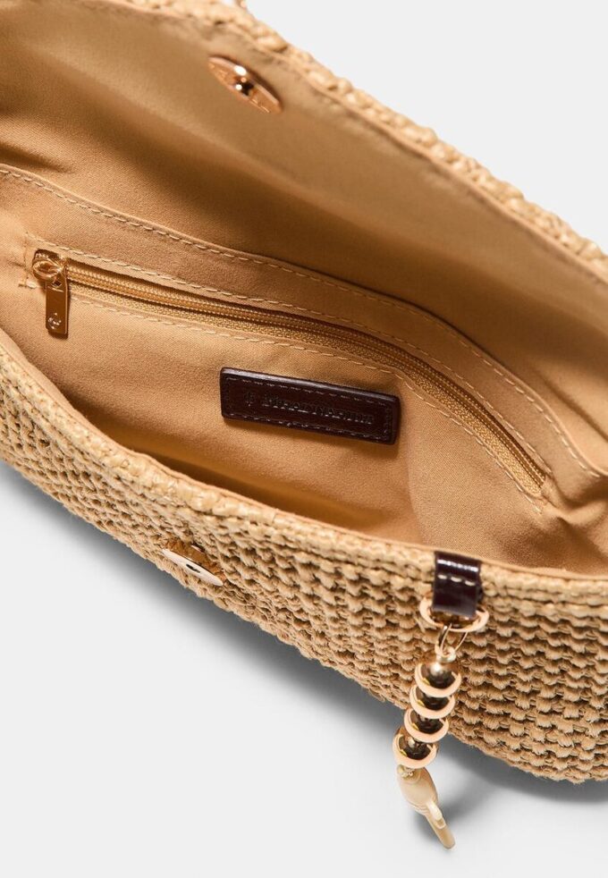 Sac à bandoulière enveloppe effet raphia Sac à bandoulière enveloppe effet raphia