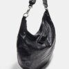Sac à bandoulière hobo imitation crocodile