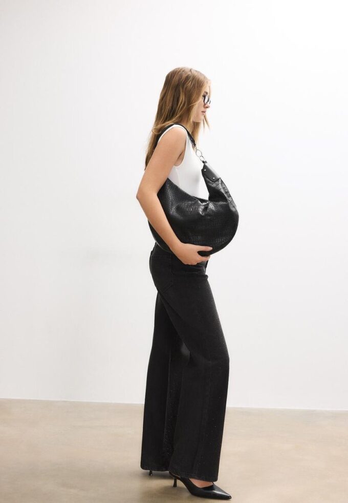 Sac à bandoulière hobo imitation crocodile