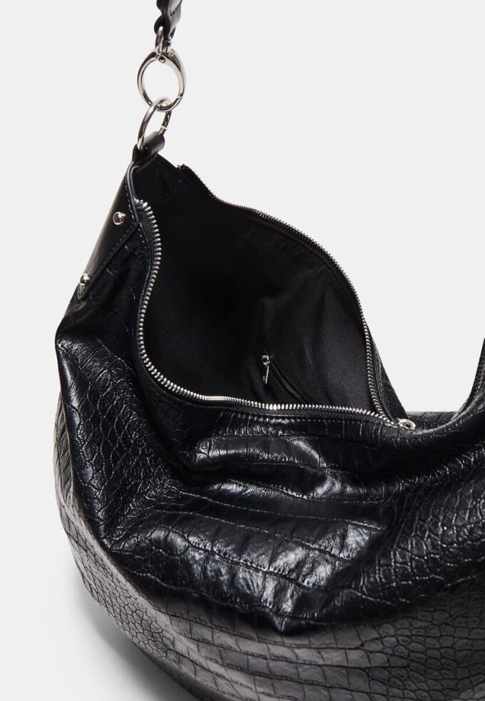 Sac à bandoulière hobo imitation crocodile