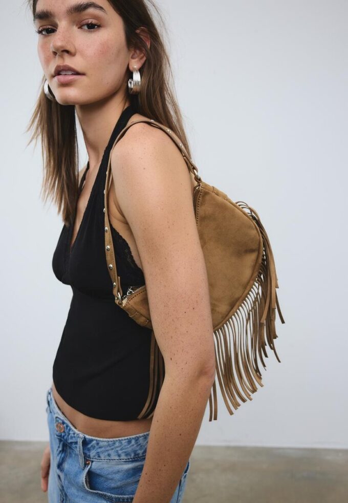 Sac à bandoulière Moon à franges