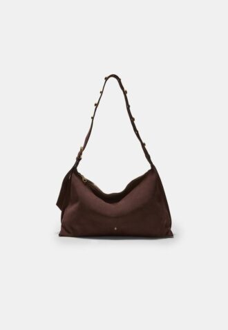 Sac à bandoulière plat clouté, 100 % Cuir