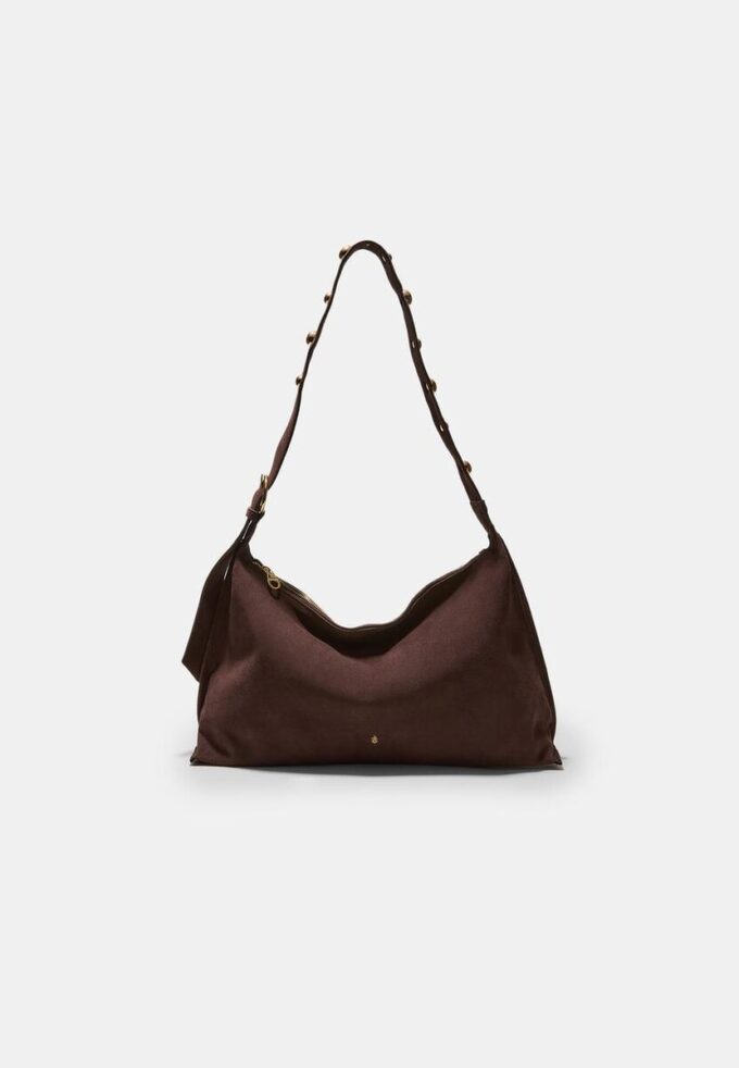 Sac à bandoulière plat clouté, 100 % Cuir Sac à bandoulière plat clouté, 100 % Cuir
