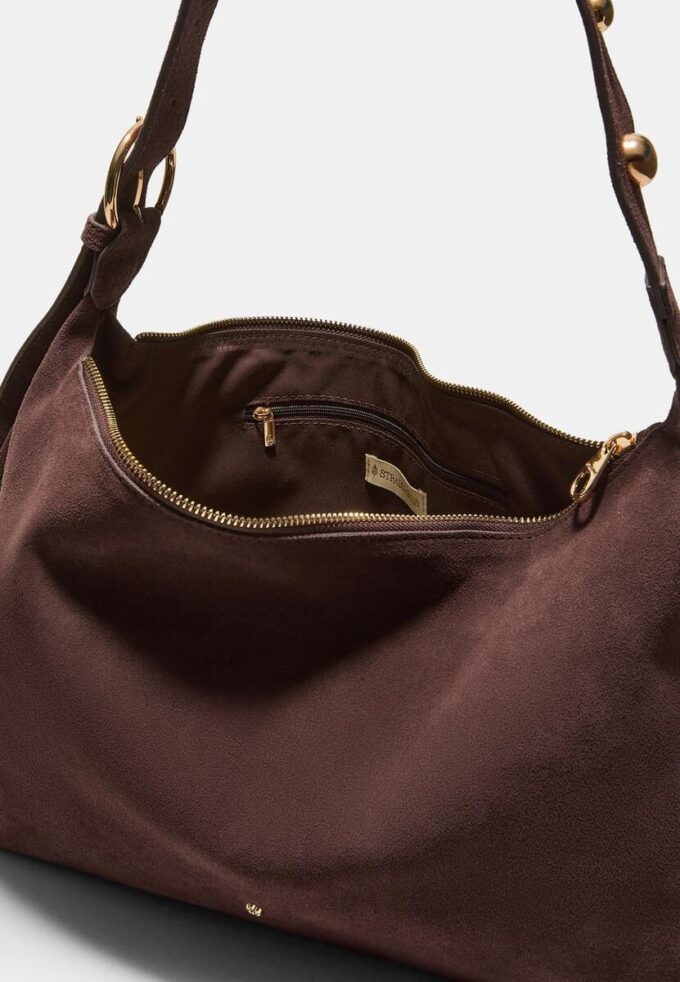 Sac à bandoulière plat clouté, 100 % Cuir Sac à bandoulière plat clouté, 100 % Cuir