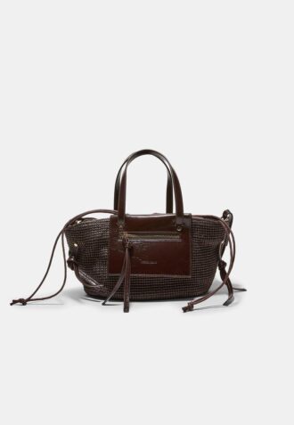 Sac à bandoulière style panier effet crochet