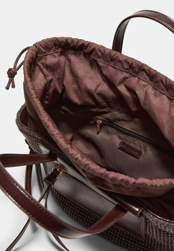 Sac à bandoulière style panier effet crochet Sac à bandoulière style panier effet crochet