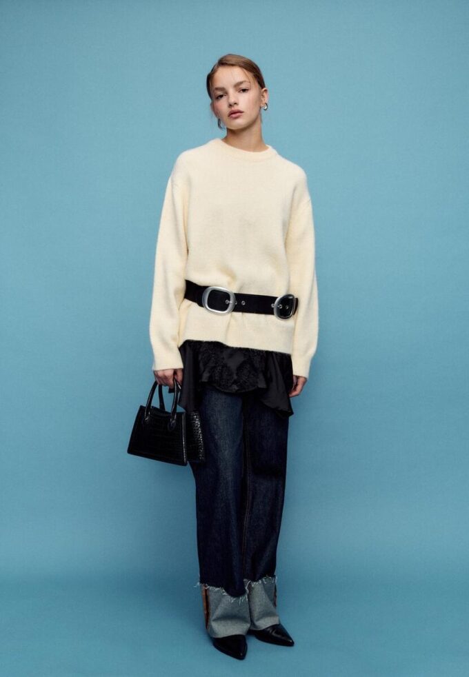 Sac à bandoulière trapèze effet noix de coco