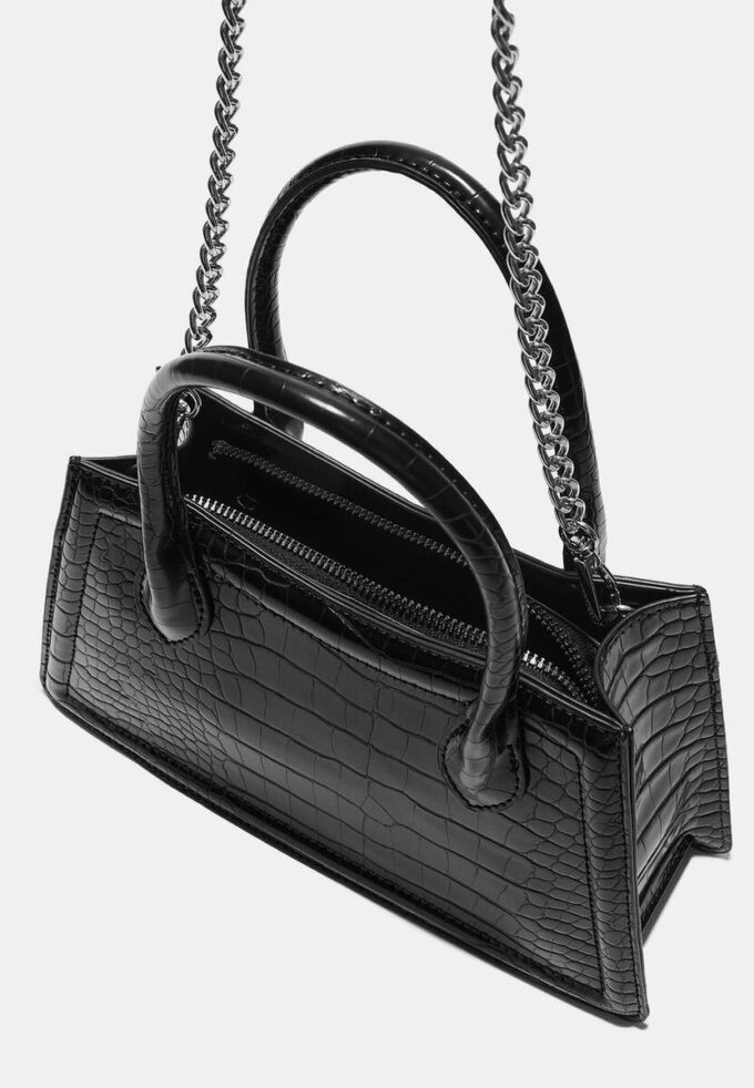 Sac à bandoulière trapèze effet noix de coco